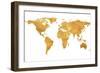 Gold World Map-null-Framed Art Print