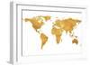 Gold World Map-null-Framed Art Print