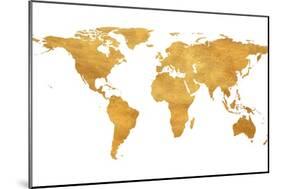 Gold World Map-null-Mounted Art Print