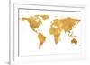 Gold World Map-null-Framed Art Print