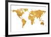 Gold World Map-null-Framed Art Print