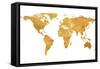 Gold World Map-null-Framed Stretched Canvas