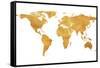 Gold World Map-null-Framed Stretched Canvas