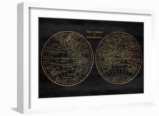 Gold World Map-Jace Grey-Framed Art Print