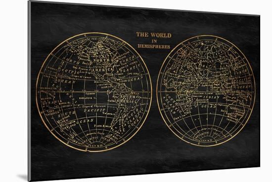 Gold World Map-Jace Grey-Mounted Art Print