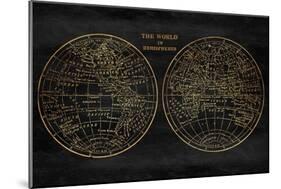 Gold World Map-Jace Grey-Mounted Premium Giclee Print