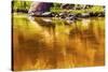Gold Yellow Brown Colorado River Reflection Abstract outside Arches National Park Moab Utah-BILLPERRY-Stretched Canvas