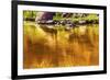 Gold Yellow Brown Colorado River Reflection Abstract outside Arches National Park Moab Utah-BILLPERRY-Framed Photographic Print