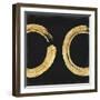 Gold Zen Circle on Black II-Ellie Roberts-Framed Art Print