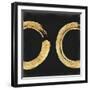 Gold Zen Circle on Black II-Ellie Roberts-Framed Art Print