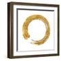 Gold Zen Circle on White I-Ellie Roberts-Framed Art Print
