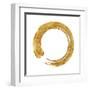 Gold Zen Circle on White I-Ellie Roberts-Framed Art Print