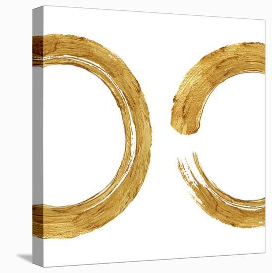 Gold Zen Circle on White II-Ellie Roberts-Stretched Canvas
