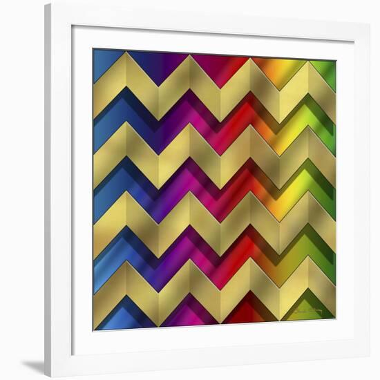 Gold Zig Zag-Art Deco Designs-Framed Giclee Print