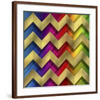 Gold Zig Zag-Art Deco Designs-Framed Giclee Print