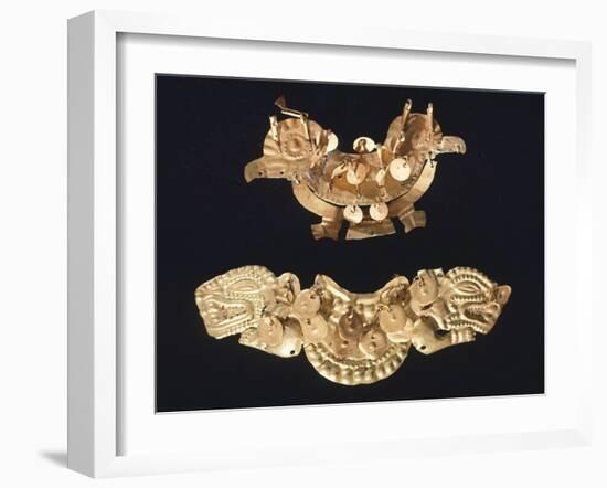 Gold Zoomorphic Motif Pendant: One Depicting Birds, and Another Felines-null-Framed Giclee Print