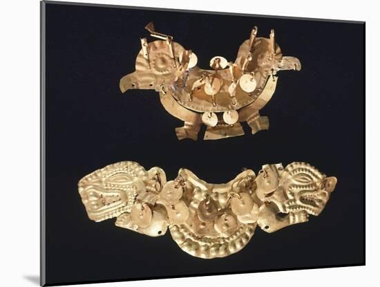 Gold Zoomorphic Motif Pendant: One Depicting Birds, and Another Felines-null-Mounted Giclee Print