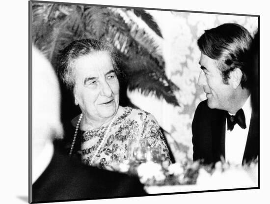 Golda Meir, Prime Minister of Israel Dines with Actor Gregory Peck, Oct-null-Mounted Photo