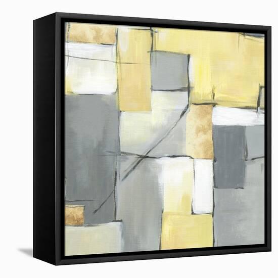 Golden Abstract I-Eva Watts-Framed Stretched Canvas