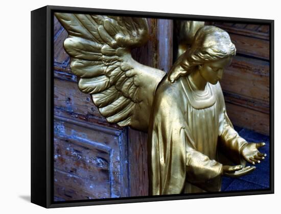 Golden Angel at Doors-Winfred Evers-Framed Stretched Canvas