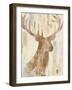 Golden Antlers I Neutral Grey-Albena Hristova-Framed Art Print