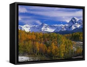 Golden Aspens and Mount Sneffels-James Randklev-Framed Stretched Canvas