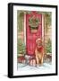 Golden at Christmas Door-Melinda Hipsher-Framed Giclee Print