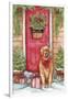 Golden at Christmas Door-Melinda Hipsher-Framed Giclee Print