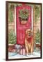 Golden at Christmas Door-Melinda Hipsher-Framed Giclee Print