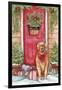 Golden at Christmas Door-Melinda Hipsher-Framed Giclee Print