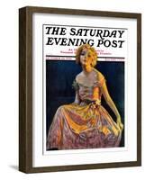 "Golden Ball Gown," Saturday Evening Post Cover, October 23, 1926-Bradshaw Crandall-Framed Giclee Print