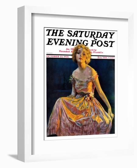 "Golden Ball Gown," Saturday Evening Post Cover, October 23, 1926-Bradshaw Crandall-Framed Giclee Print