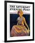 "Golden Ball Gown," Saturday Evening Post Cover, October 23, 1926-Bradshaw Crandall-Framed Giclee Print