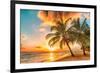 Golden Barbados Beach Sunset-null-Framed Art Print