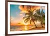 Golden Barbados Beach Sunset-null-Framed Art Print