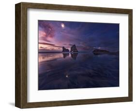 Golden Bay when Night Falls-Yan Zhang-Framed Photographic Print