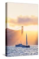 Golden Beams and Boats at Beautiful Golden Gate Bridge, San Francisco Bay-Vincent James-Stretched Canvas