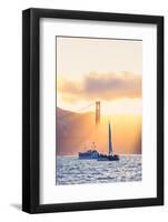 Golden Beams and Boats at Beautiful Golden Gate Bridge, San Francisco Bay-Vincent James-Framed Photographic Print