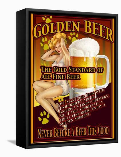 Golden Beer-Nomi Saki-Framed Stretched Canvas