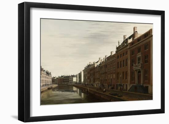 Golden Bend in the Herengracht, Amsterdam-Gerrit Adriaensz Berckheyde-Framed Art Print