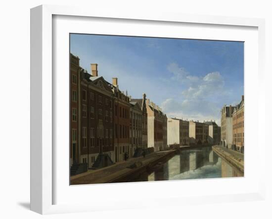 Golden Bend in the Herengracht, Amsterdam-Gerrit Adriaensz Berckheyde-Framed Art Print