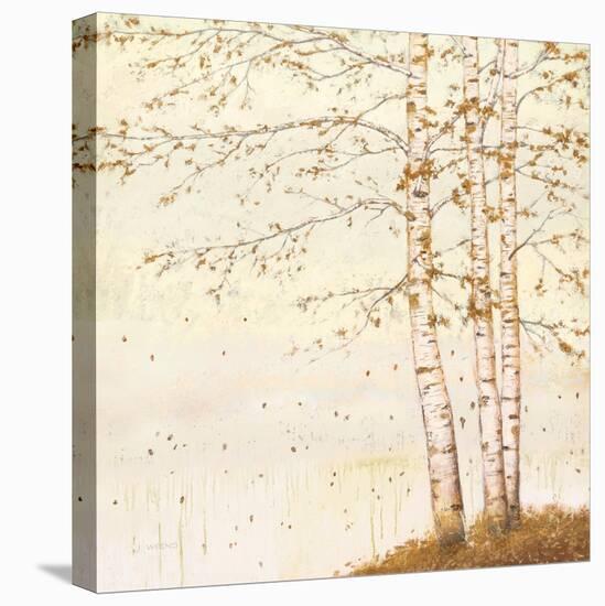 Golden Birch II Off White-James Wiens-Stretched Canvas