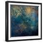 Golden Blue Marble Mate-Jace Grey-Framed Art Print
