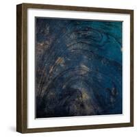 Golden Blue Marble-Jace Grey-Framed Art Print