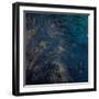 Golden Blue Marble-Jace Grey-Framed Art Print