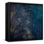 Golden Blue Marble-Jace Grey-Framed Stretched Canvas