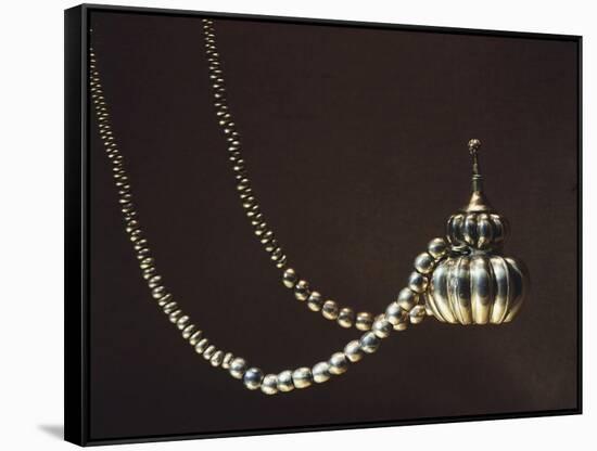 Golden Bottle with a Necklace, from Pajarito-null-Framed Stretched Canvas