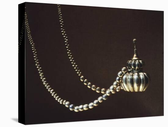 Golden Bottle with a Necklace, from Pajarito-null-Stretched Canvas