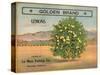 Golden Brand - Riverside, California - Citrus Crate Label-Lantern Press-Stretched Canvas