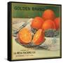 Golden Brand - Riverside, California - Citrus Crate Label-Lantern Press-Framed Stretched Canvas